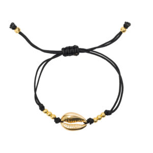 Handmade Single Brass Shell Bracelet with Beads – Stylish Design