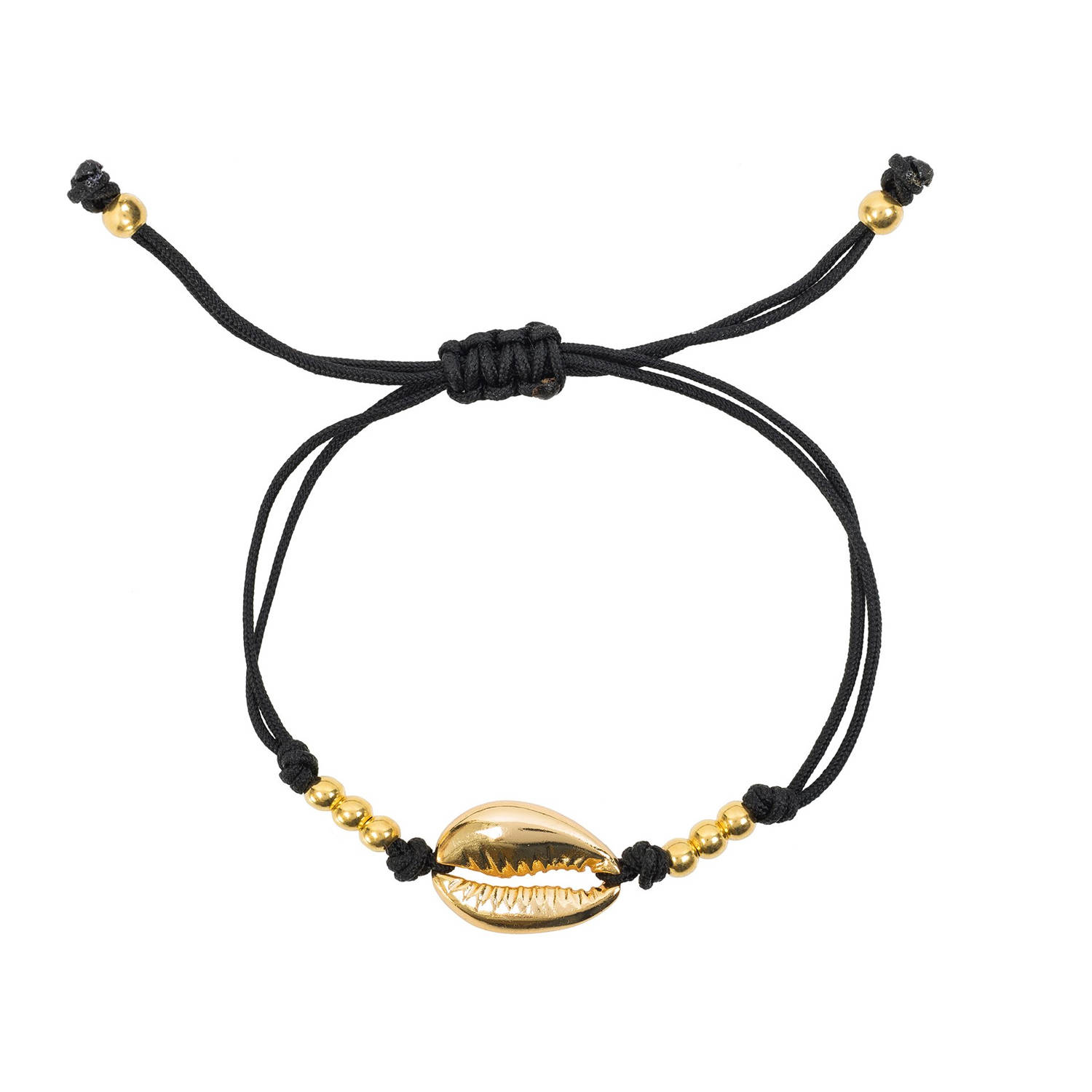 Handmade Single Brass Shell Bracelet with Beads – Stylish Design