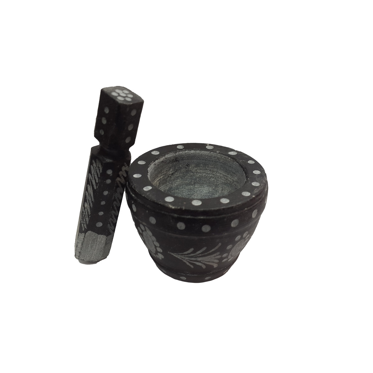 Stone Mortar & Pestle Set Elegantly Handcrafted in Black