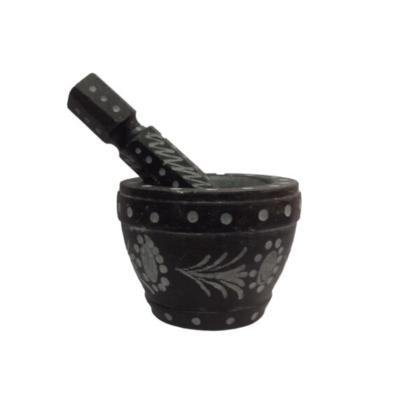 Stone Mortar & Pestle Set Elegantly Handcrafted in Black