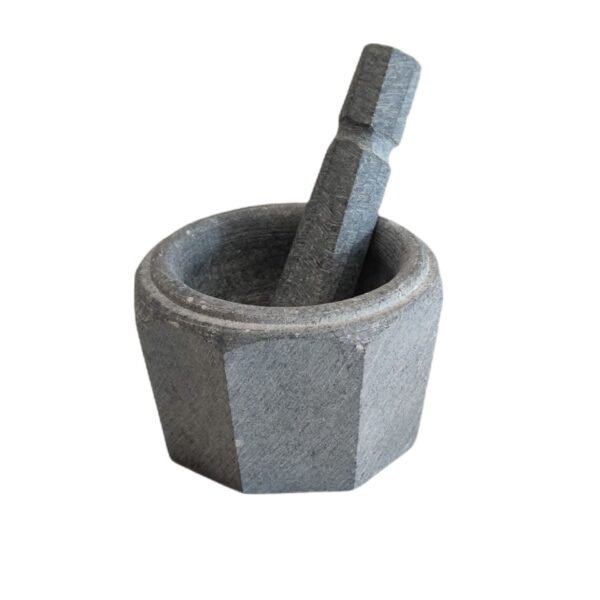 Stone Mortar & Pestle Set Handcrafted for Saffron and Spice Grinding