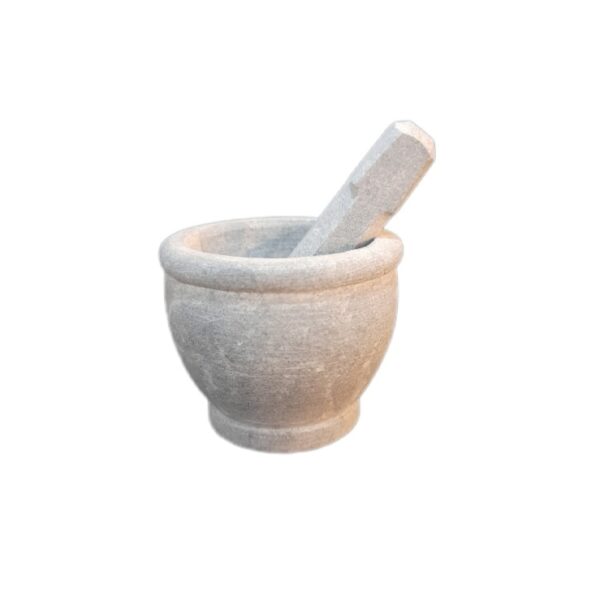 Marble Stone Mortar And Pestle Kitchen Item Convenient Easy Cleaning