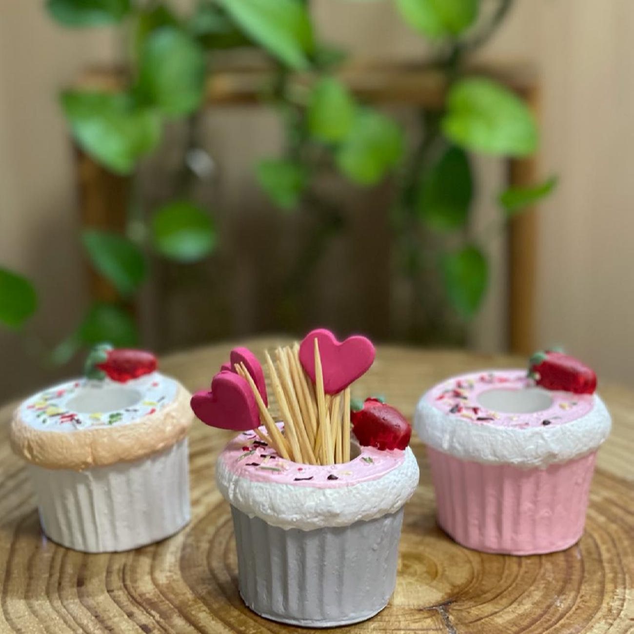 Strawberry Cupcake Toothpick Holder – Perfect for Home and Restaurants