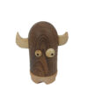 Wooden Toothpick Dispenser with Fantasy Viking Design in Brown
