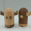 Wooden Toothpick Dispenser with Fantasy Viking Design in Brown