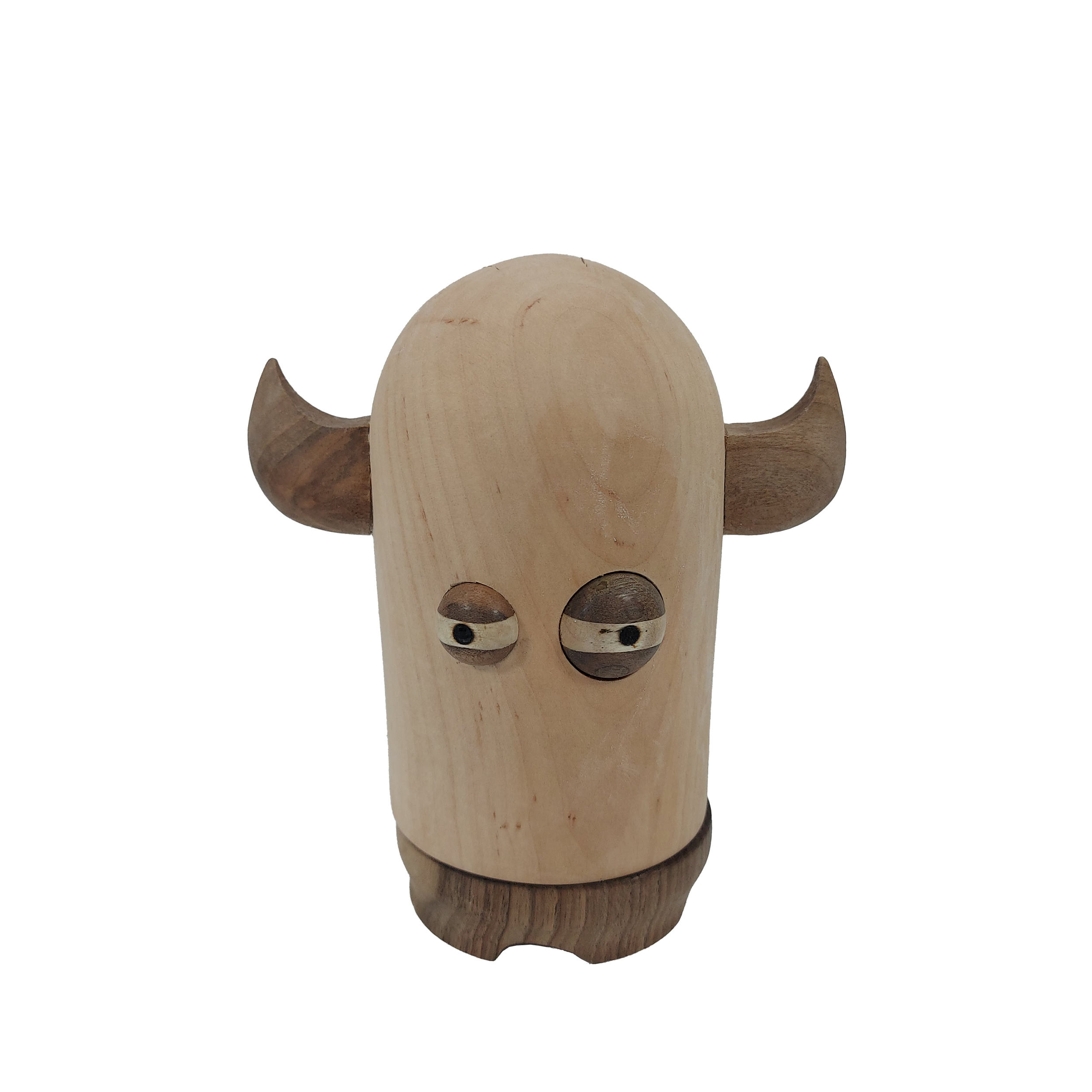 Wooden Toothpick Dispenser with Fantasy Viking Design in Brown