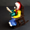 Wooden Toothpick Holder with Old Woman on Chair Design