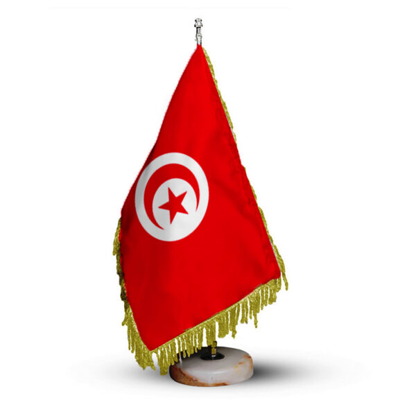 Tunisia Table Flag with Stone Base