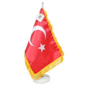 Turkey Table Flag with Stone Base