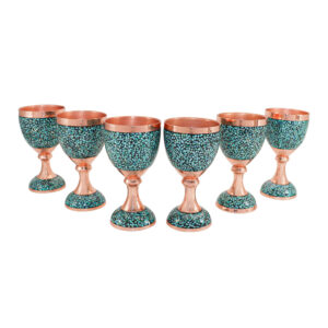 Turquoise Inlaid Haft-seen Set for Nowruz Table Decoration