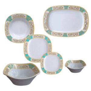 White Melamine Dinnerware Set 26 Pieces