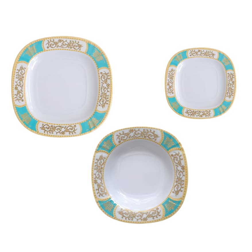White Melamine Dinnerware Set 26 Pieces