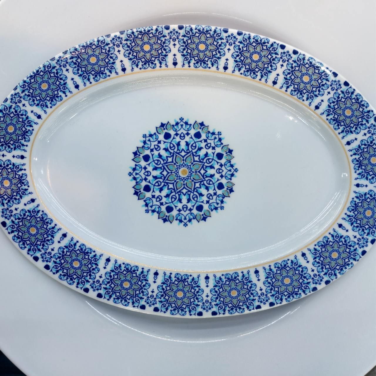 White Melamine Dinnerware Set for 6 Traditional Design