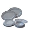 White Melamine Dinnerware Set for 6 Unbreakable