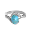 Persian Silver Ring for Women with Neyshabur Turquoise