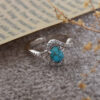 Persian Silver Ring for Women with Neyshabur Turquoise