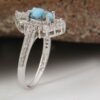 Handcrafted Persian Silver Ring for Women with Neyshabur Turquoise
