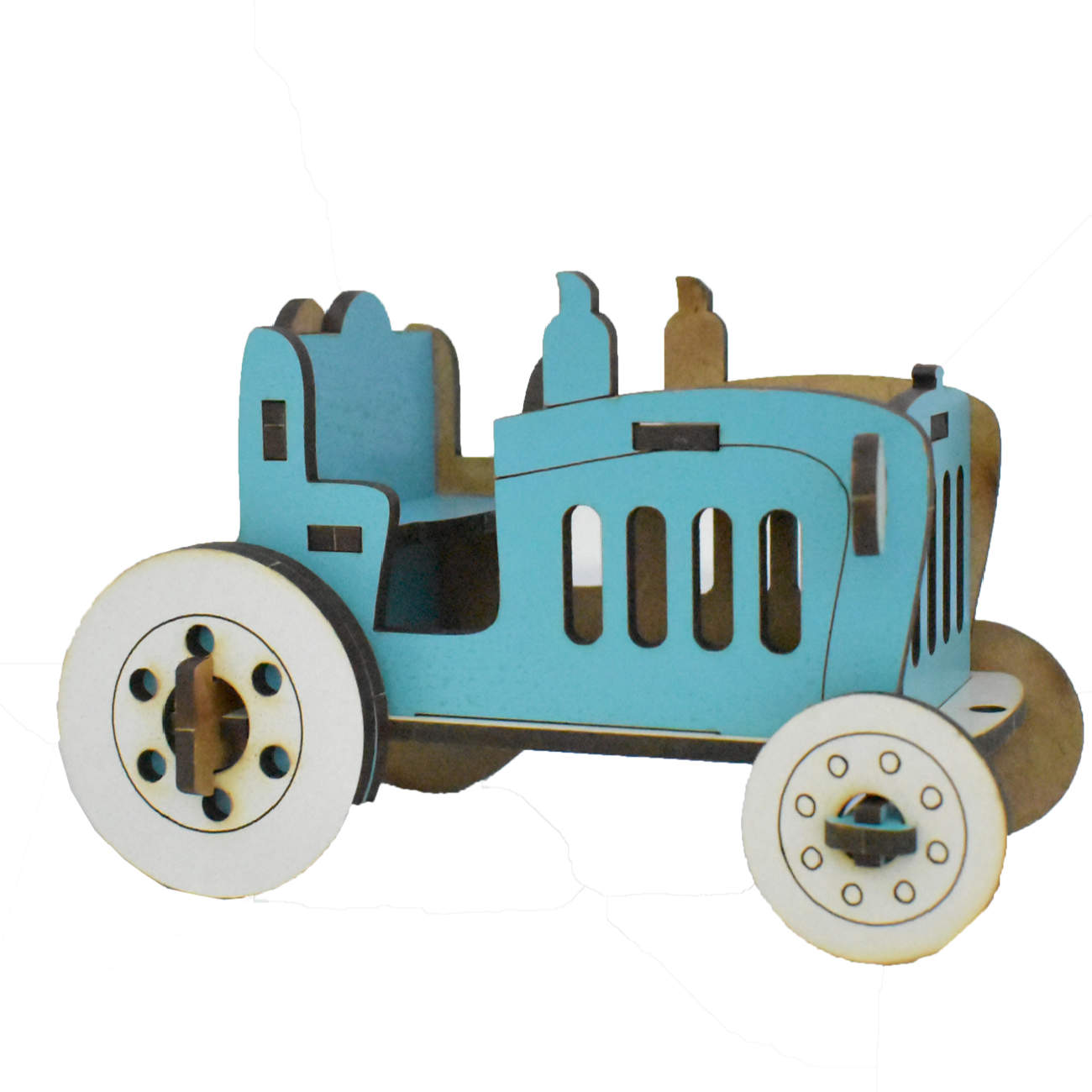 3D Puzzle Wooden Model Kit – Blue Tractor