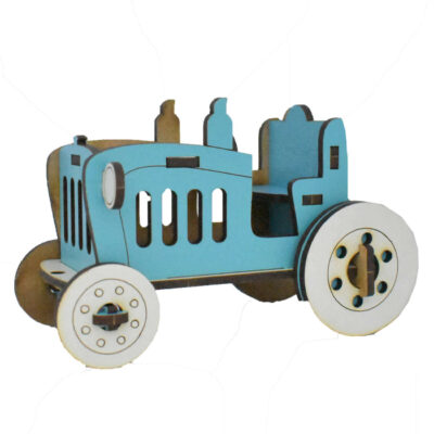 3D Puzzle Wooden Model Kit – Blue Tractor