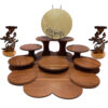 Wooden Haft Seen Set for Nowruz Festivities with Calligraphy Candle Holder