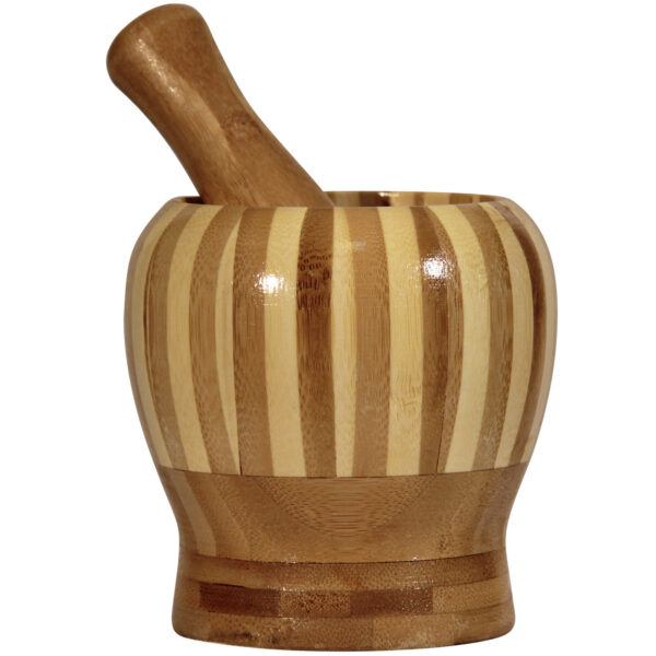 Wooden Mortar & Pestle Set Handcrafted Rustic Style