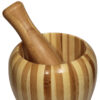 Wooden Mortar & Pestle Set Handcrafted Rustic Style