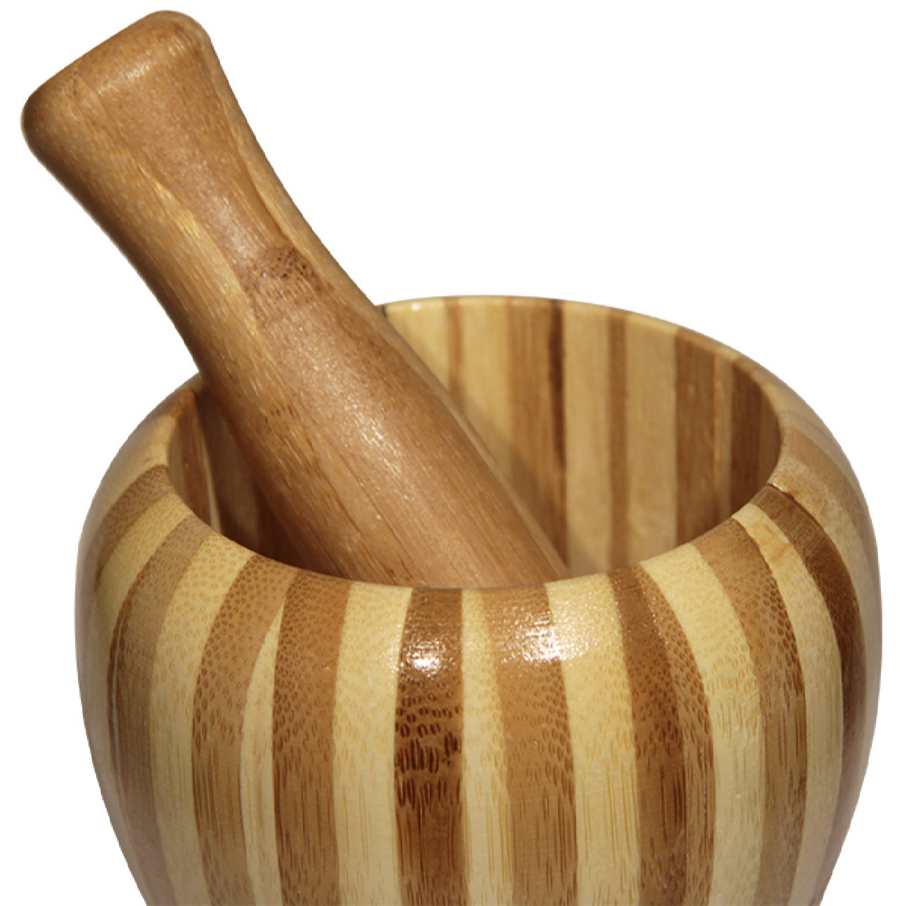 Wooden Mortar & Pestle Set Handcrafted Rustic Style