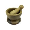 Wooden Mortar & Pestle Set Handcrafted for Herb and Spice Grinding