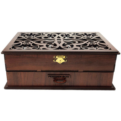 Wooden Organizer Box 6-Compartment for Assorted Variety of Tea Bags