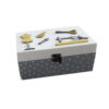Wooden Sewing Box with 3 Compartments in Gray