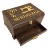 Wooden Sewing Box with Drawer for Efficient Organizing