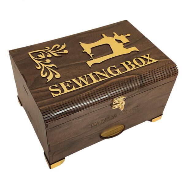 Wooden Sewing Box with Drawer for Efficient Organizing