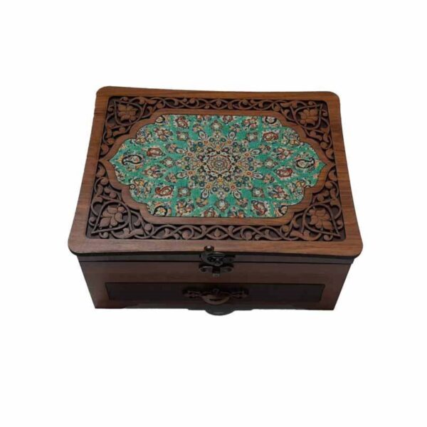 Wooden Sewing Box with Elegant Termeh Design