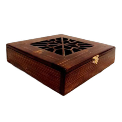 Four-Slot Wooden Tea Box – Functional and Space-Saving