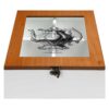 Wooden Tea Bag Organizer Box 4-Compartment with Transparent Lid