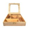Wooden Tea Bag Organizer Box 5-Compartment Multi-Functional
