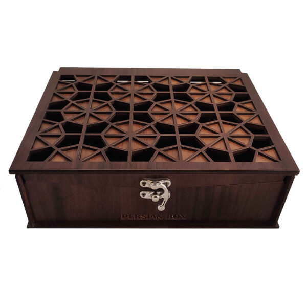 Multi-Functional Wooden Tea Box with 6 Compartments