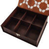 Wooden Tea Bag Organizer Box 6-Compartment Multi-Functional