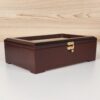 Wooden Tea Bag Organizer Box with Clear Top Window