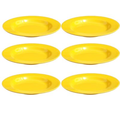 Yellow Melamine Dinnerware Set for 6 Break Resistant