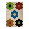 Artisanal Persian Wool Kilim Rug Handwoven Floral Cream