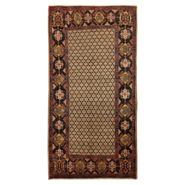 Authentic Persian Runner Carpet with Wool Hand-Knotted in Kermanshah