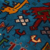 Authentic Persian Wool Carpet Hand-Knotted in Khorasan Animal Motifs Blue
