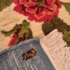 Authentic Persian Wool Carpet Hand-Knotted in Shiraz Floral Cream