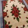 Authentic Persian Wool Carpet Hand-Knotted in Shiraz Floral Cream