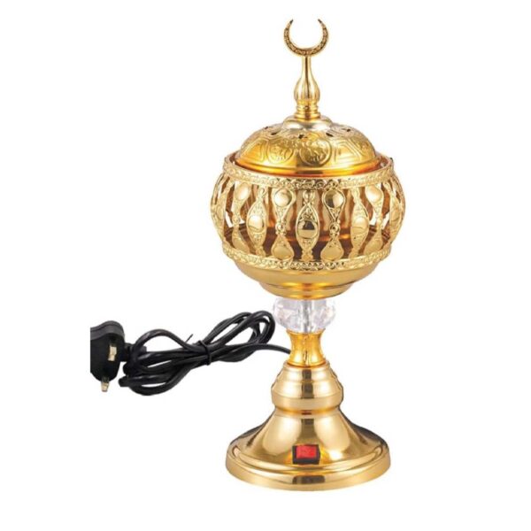 Electric Metal Bakhoor and Esfand Burner – Gold Finish
