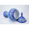 Handcrafted Persian Copper Sugar Bowl with Lid - Minakari Enameled