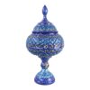 Handcrafted Persian Copper Sugar Bowl with Lid - Minakari Enameled Shams