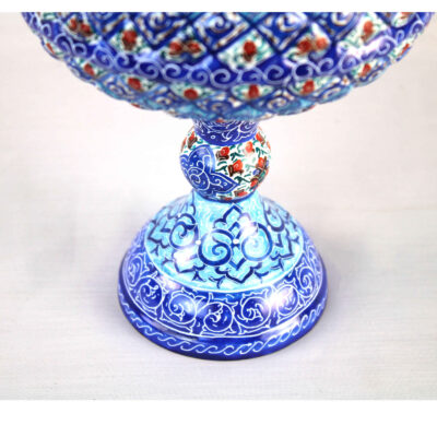 Handcrafted Persian Copper Sugar Bowl with Lid – Minakari Enameled Shams