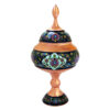 Handcrafted Persian Copper Sugar Bowl with Lid - Minakari Enameled Pishvaz